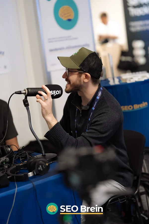 Adam Gent recording an SEOCast podcast interview